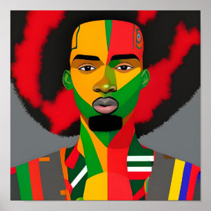 Affiche Black King Melanin Homme Bruh Hommes Fils Garçon P