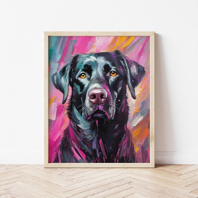 Affiche Black Lab Portrait Art Moderne (Créateur téléchargé)