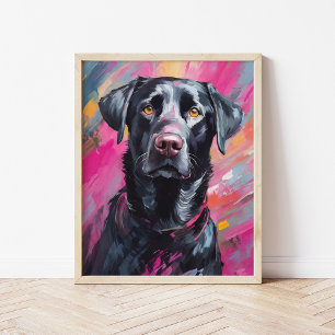 Affiche Black Lab Portrait Art Moderne