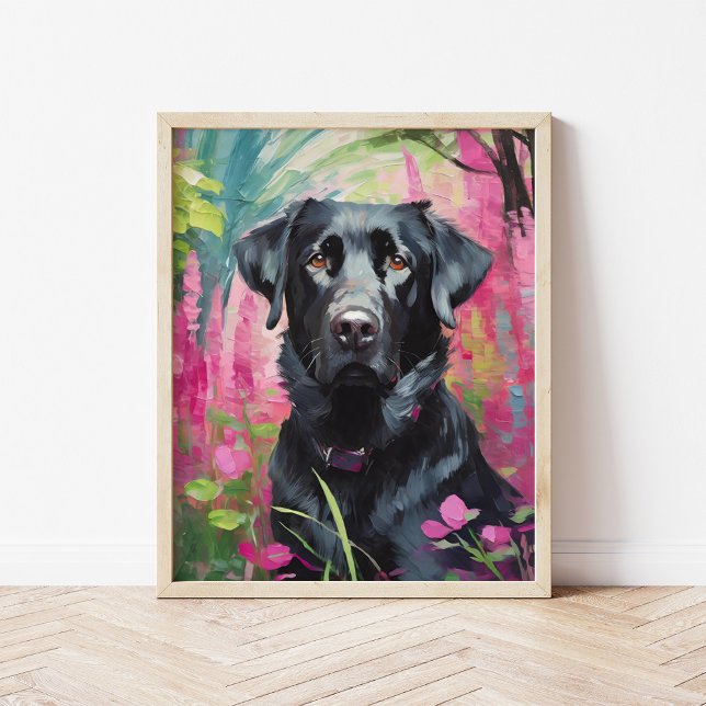 Affiche Black Lab Portrait Art Moderne (Créateur téléchargé)
