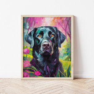 Affiche Black Lab Portrait Art Moderne