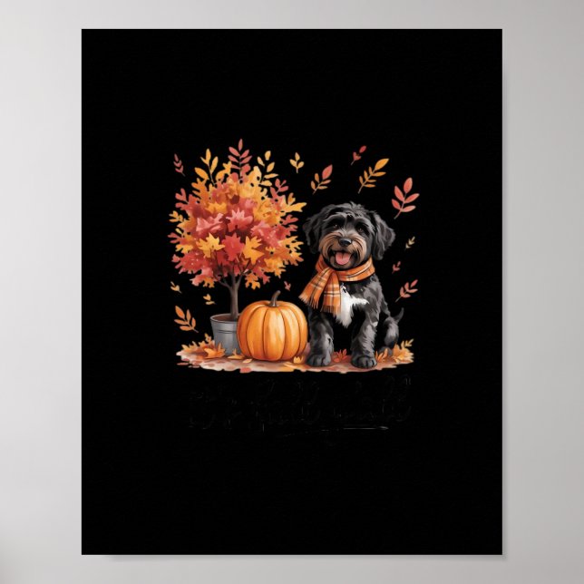 Affiche Black Labradoodé C’est l’automne Y’all Citrouille  (Devant)