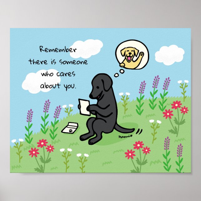 Affiche Black Labrador and Letter (Devant)