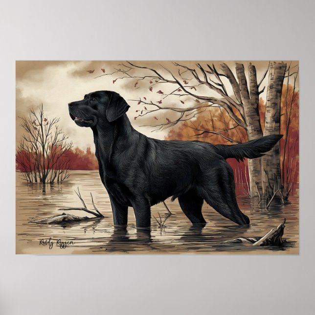 Affiche Black Labrador Retriever, Chasseurs meilleur ami (Devant)
