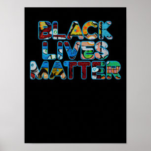 Affiche Black Lives Matt Graffiti Egalité Empower