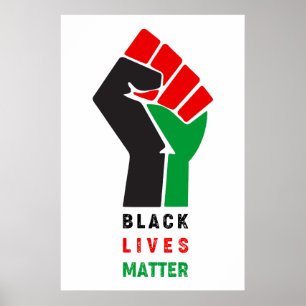 Affiche Black Lives Matt, le premier symbole levé Amer afr
