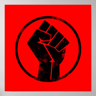 Affiche Black Lives Matter FIST (arrière - plan rouge) #BL