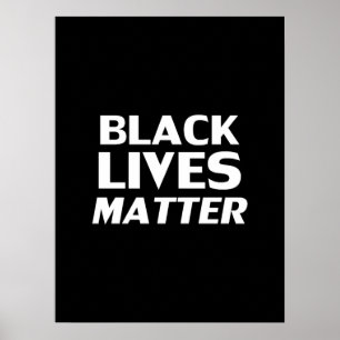 Affiche "black lives matter" noir blanc -