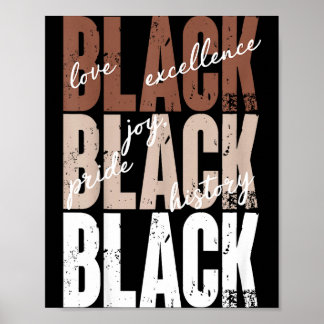 Affiche Black Love Excellence Joy Pride Black History Afri