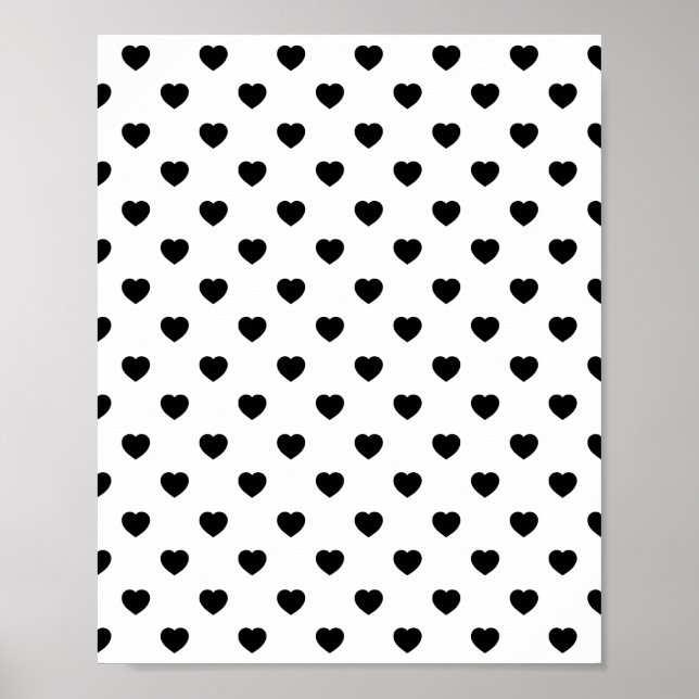 Affiche Black Love Hearts White Background (Devant)