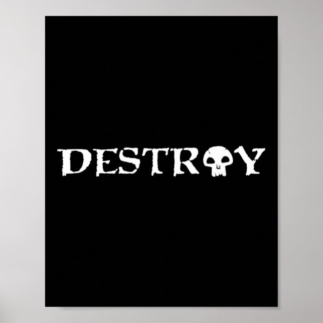 Affiche Black Mana destroy' Tcg Magic Skateboarding Skate  (Devant)