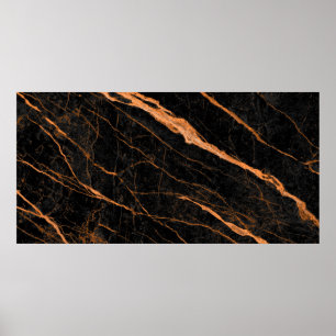 Affiche black marble with golden veins, emperador marble n