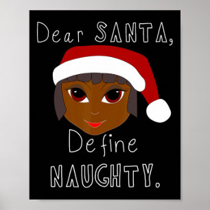 Affiche Black mme claus père Noël définit la vilaine famil