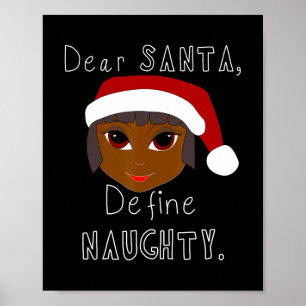 Affiche black mme claus père Noël définit la vilaine famil