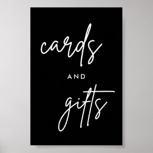 Affiche Black Modern Cartes et Cadeaux Mariage 4x6