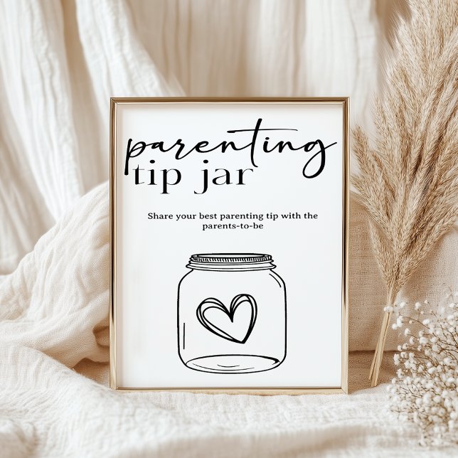 Affiche Black Modern Simple Script Baby Parenting Tip (Créateur téléchargé)