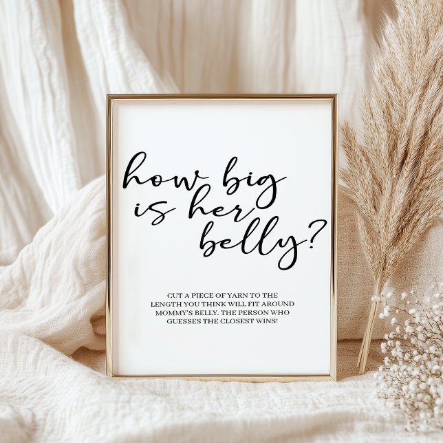 Affiche Black Modern Simple Script Baby Shower Game (Créateur téléchargé)