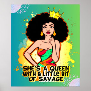 Affiche Black Mommy African American Melanin Sista Queen