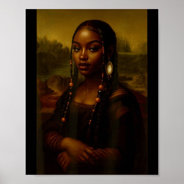 Affiche Black Mona Lisa Afro African American Melanin Blac (Devant)