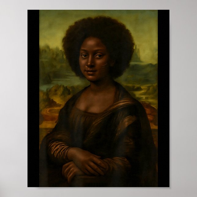 Affiche Black Mona Lisa Afro African Melanin Black History (Devant)