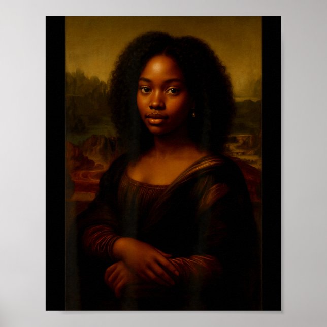 Affiche Black Mona Lisa Afro African Melanin Black History (Devant)