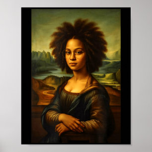 Affiche Black Mona Lisa Afro Afro-Américaine Histoire des