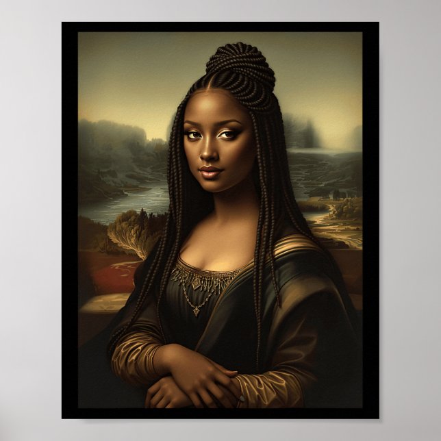 Affiche Black Mona Lisa Afro-Américaine Noire Histoire Lun (Devant)