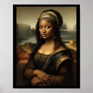 Affiche Black Mona Lisa Afro-Américaine Noire Histoire Lun