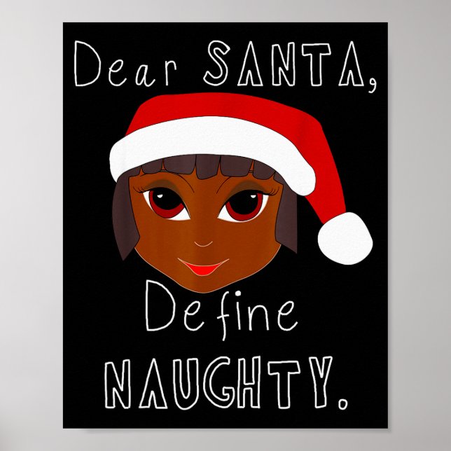 Affiche Black Mrs Claus Santa Define Naughty Black Family  (Devant)