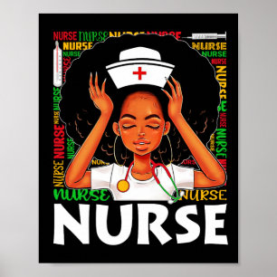 Affiche Black Nurse Afro Femme Junetten Black History Mo