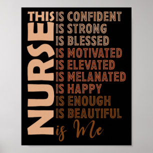 Affiche Black Nurse Black History Nurse Melanin Afro Woman