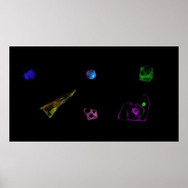 Affiche Black Objects Minimalist Painting (Devant)