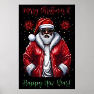 Affiche Black Père Noël, Grosse énergie nick, vilaine, Pèr