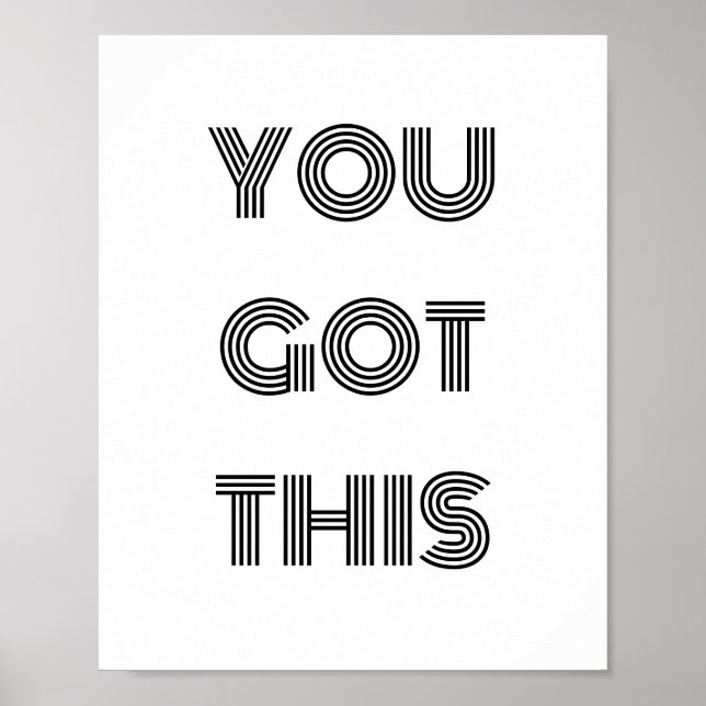 Affiche Black Personalised YOU GOT THIS Motivational   (Devant)