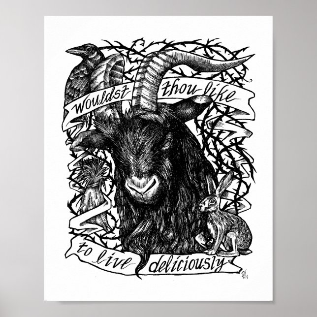 Affiche Black Phillip "Live Delicio" (Devant)