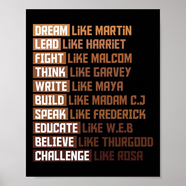Affiche Black Power History Mois African American Pride G (Devant)