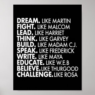 Affiche Black Power Leaders noirs historiques Africains No