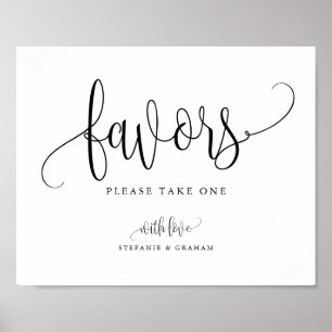 Affiche Black Pretty Calligraphy Script Party Favors