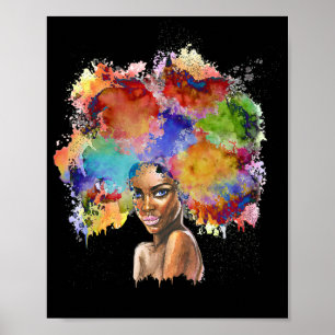 Affiche Black Queen Afro Melanin Art Africain Américain