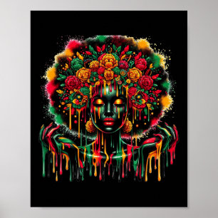 Affiche Black Queen Afro Melanin Colorful Art Driving Jun