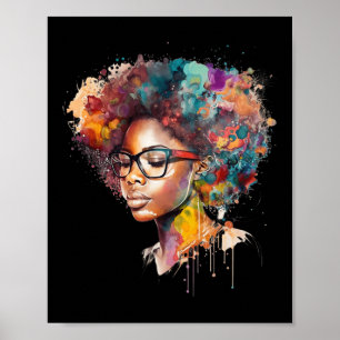 Affiche Black Queen Afro Melanin Déchets Art Black Histor