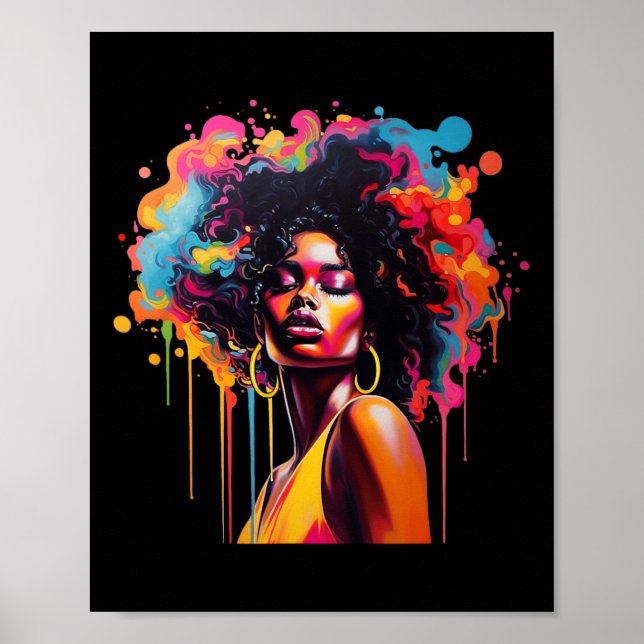 Affiche Black Queen Afro Melanin Driving JunetDix Afric (Devant)