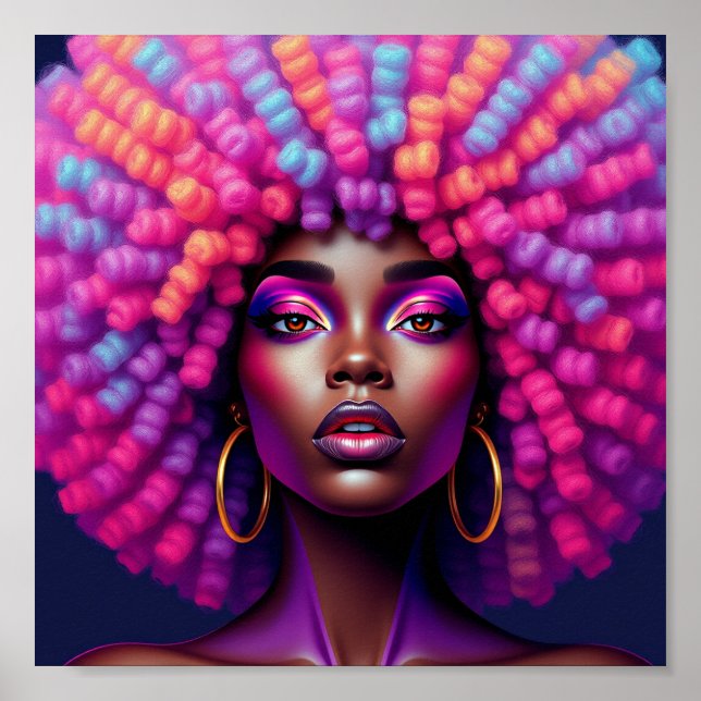 Affiche Black queen, afrocentric, blacknificent, woman, me (Devant)