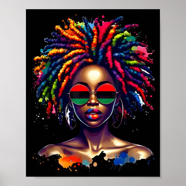 Affiche Black Queen Dripng Afro Melanin Black History Mont (Devant)