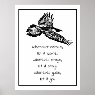 Affiche Black Raven Bird Soaring Inspirational Quote