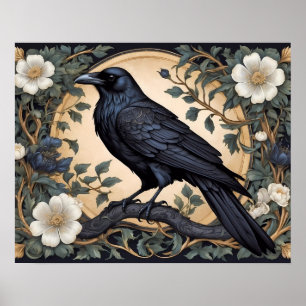 Affiche Black Raven William Morris inspiré