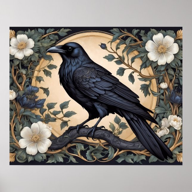 Affiche Black Raven William Morris inspiré (Devant)