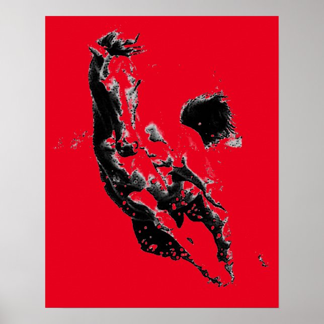 Affiche Black Red Pop Art Runse Horse (Devant)