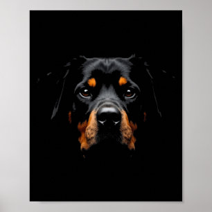 Affiche Black Rottweiler Dog Rottie Face