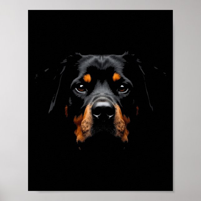 Affiche Black Rottweiler Dog Rottie Face (Devant)